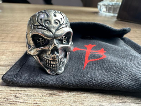 Купить Кольцо Borka Blades Silver Skull "Who Dares Wins" Ring Size 11 в интернет-магазине Artknives.ru 