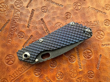 Купить Нож складной Mick Strider Custom SnG DGG, Nightmare trisula grind, ti Iridescent blue/purple в интернет-магазине Artknives.ru 