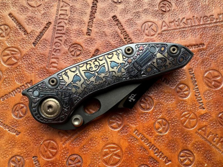 Купить Нож складной кастомный Borka Blades/Ti2 Design Stitch 2026 Gambler Serpent DLC в интернет-магазине Artknives.ru 