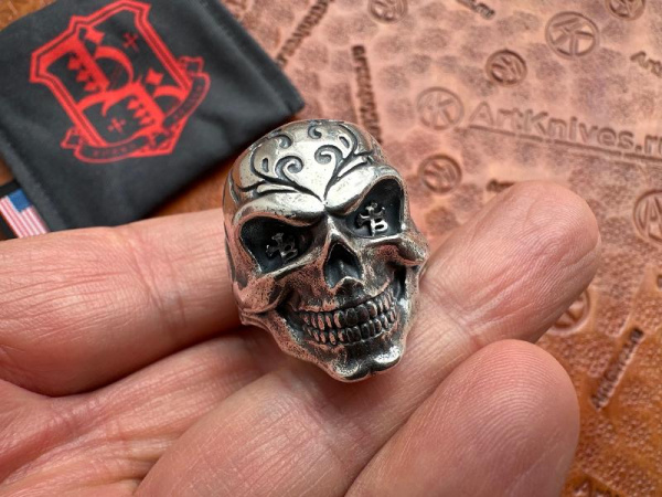 Купить Кольцо Borka Blades Silver Skull "Who Dares Wins" Ring Size 11 в интернет-магазине Artknives.ru 